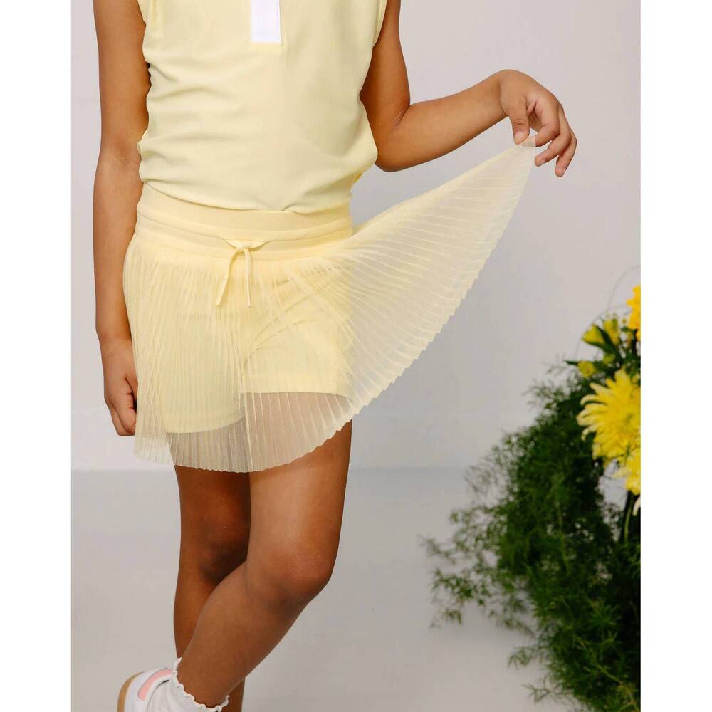 NEW COURTSIDE KIDS pleated tulle skort in lemon /yellow